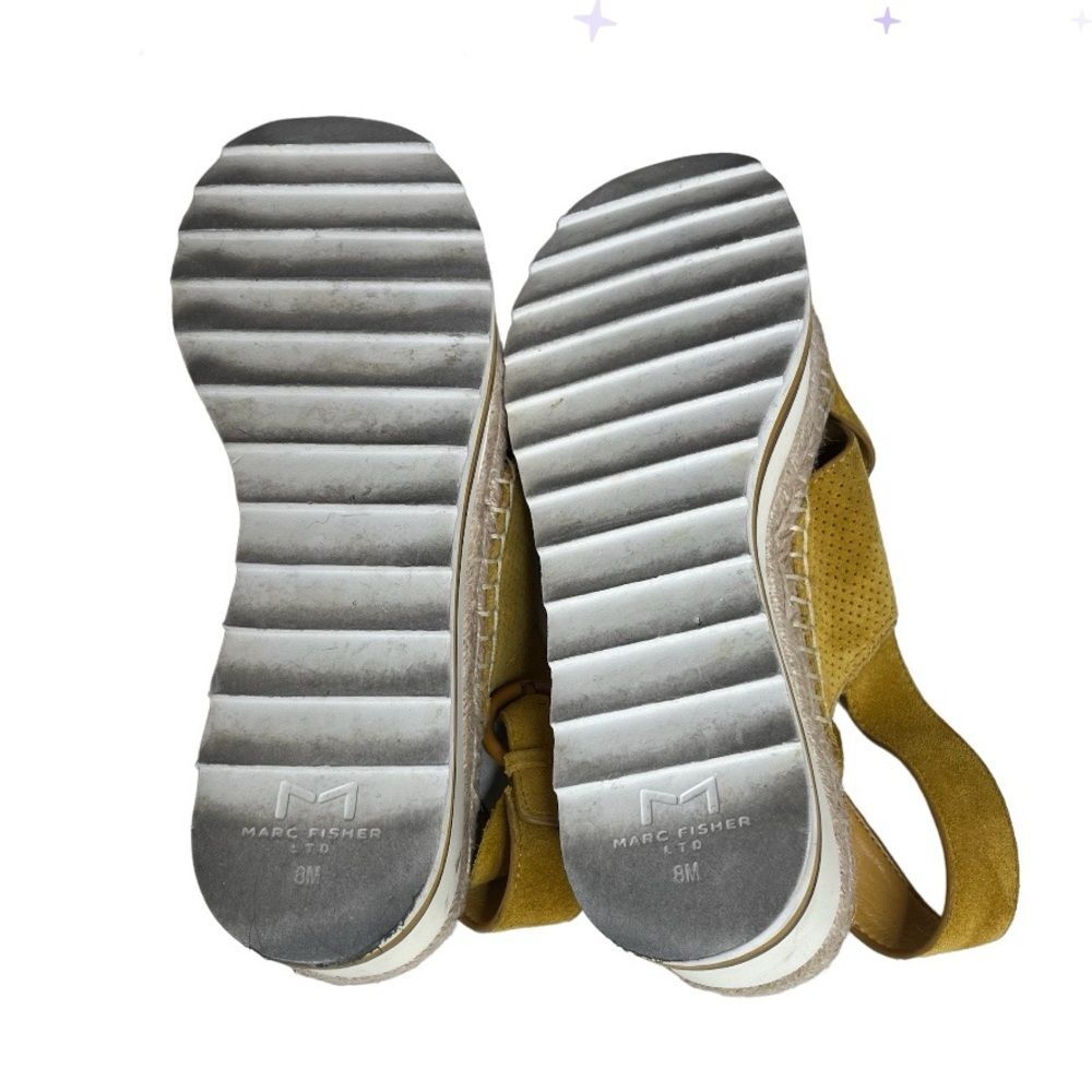 MARC FISHER Platform Sandals Glenna Suede Perforated Slingback Womens Size 8 M - Picture 7 of 9